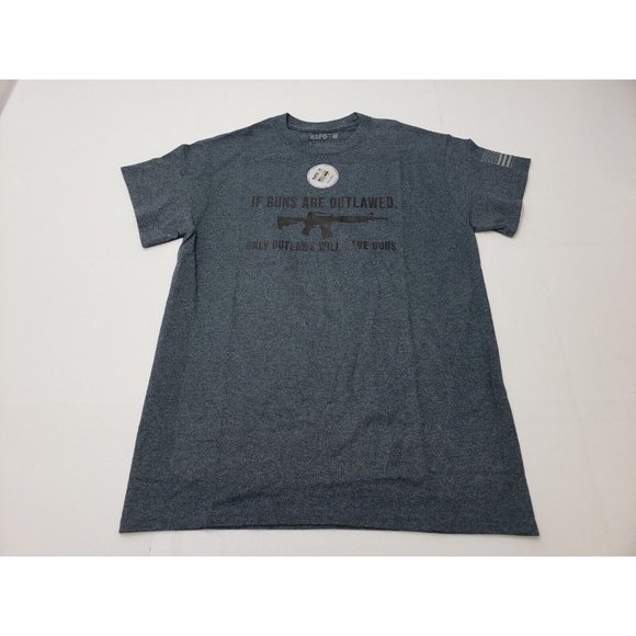 Rapdom Tactical Gear T-Shirt If Guns Are Outlawed Mens Size S Dark Heather NWOT - Picture 1 of 9